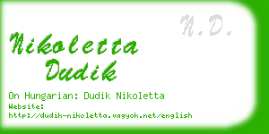 nikoletta dudik business card